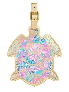 Lilly Pulitzer Turtle Shaped Leatherette Luggage Tag